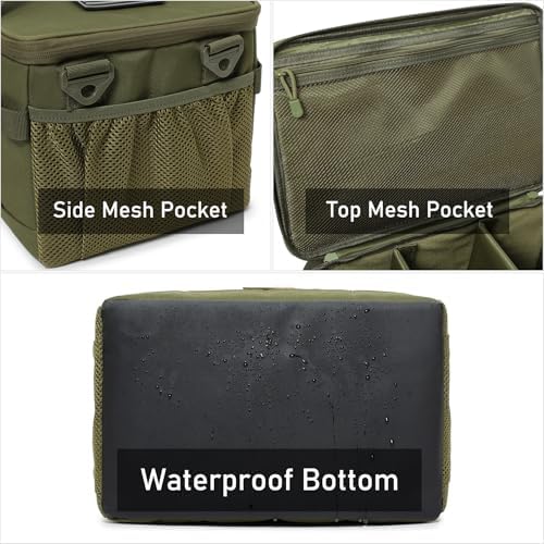 Tactical Camping Storage Bag 18L Tactical Utility Tote Bag Camping Cookware Organizer Trunk Organizer (Army Green) - Image 4