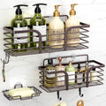 Yougai Shower Organizer with Soap Holder and Hooks, (Brown) by Yougai