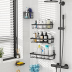 Moforoco Adhesive Shower Caddy Organizer Shelves Rack - 5 Pack Corner Bathroom Storage Organization, Home & Kitchen Decor Inside RV Accessories, Hanging First Apartment Household Camper Essentials - Image 5