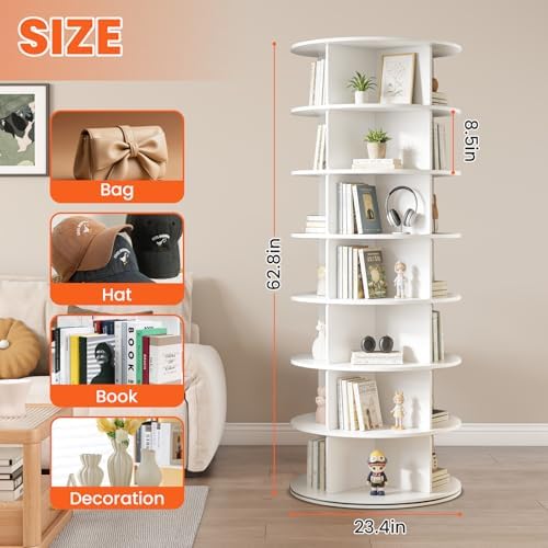 RUNSUNSPRI 7 Tier Rotating Shoe Rack 360°Rotating Shoe Rack Tower - Image 3