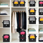 2 Pack Hat Storage for Baseball Caps-Holds Up to 28 Caps, Hat Organizer for Closet Stackable Hat Box with Cardboard, Dust-proof Beanie organizer with 2 Handles for Home Travel (Black, 2Pack-Small) - Image 6