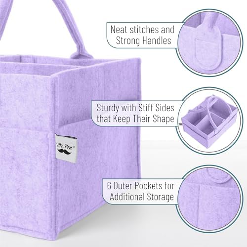 Mr. Pen- Baby Diaper Caddy Organizer, lavender dream - Image 3