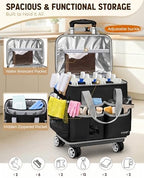 Ytonet Rolling Cleaning Caddy Bag with Apron, Cleaning Caddy with 4 Wheels - Image 2