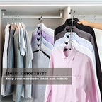 Hangers Space Saving Clothes Hanger 4 Packs | Non Slip Padded Coat Hanger 5 Layers Heavy Duty Stainless Steel Sweater Shirt Hanger Closet Storage Organizer - Image 5