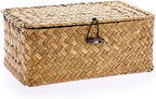 Hipiwe Wicker Shelf Baskets Bin with Lid X-Small Handwoven Basket for Shelf - Image 5