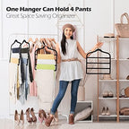 Velvet Pant Clothes Hanger Space Saving Non Slip Hanger Jean Slack Hangers | Multiple Velvet Hanger Closet Organizer Storage and Organization for Jeans,Scarf,Tie(Black,3) - Image 4