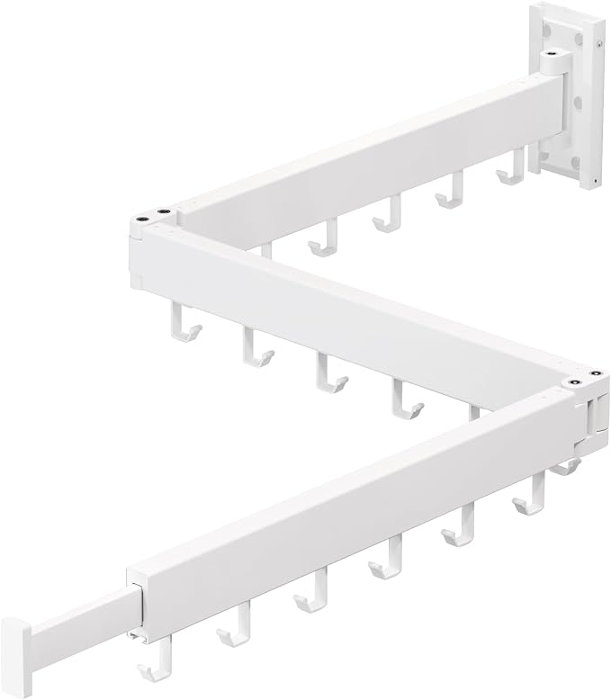 ZdwCyl Clothes Drying Rack,Laundry Space Saver Wall Mounted,Retractable,Collapsible(Tri-Fold), White Color Rack Clothing by ZdwCyl