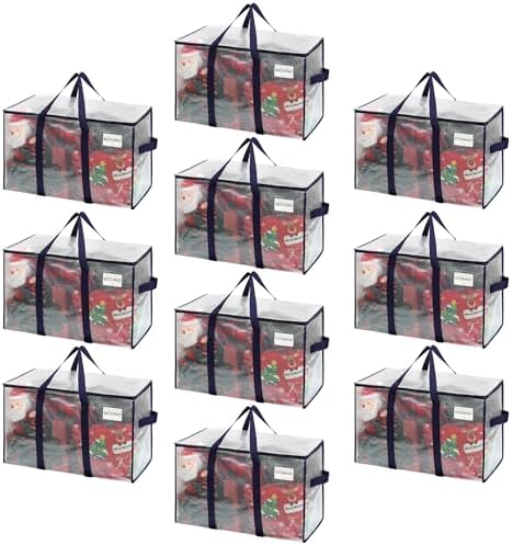 VENO 10 Pack Heavy Duty Moving Bags, Extra Large Storage Bags with Reinforced Handles & Strong Zippers, Foldable & Reusable Moving Box Alternative for Clothes & Dorm Storage by Veno