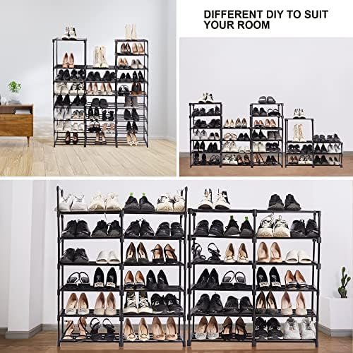 Mavivegue Extra Large Shoe Rack, 8 Tier 4 Rows 72-76 Pairs Big Tall Metal Shoe Shelf,Big Boot Rack Storage Organizer for Garage,Show Rack Shoe Holder Stand,Closet Rack Organizers and Storage - Image 5
