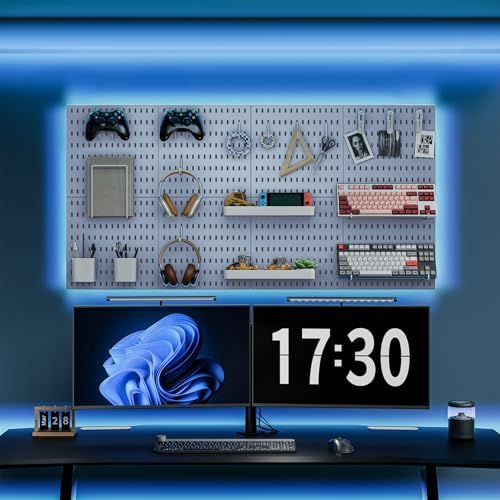 MULSAME Pegboard Combination Kit, 25.2" x 25.2" Wall Mounted Storage Set with 4 Pegboards & 20 Accessories Hanging, Peg Boards Organizer - Image 2