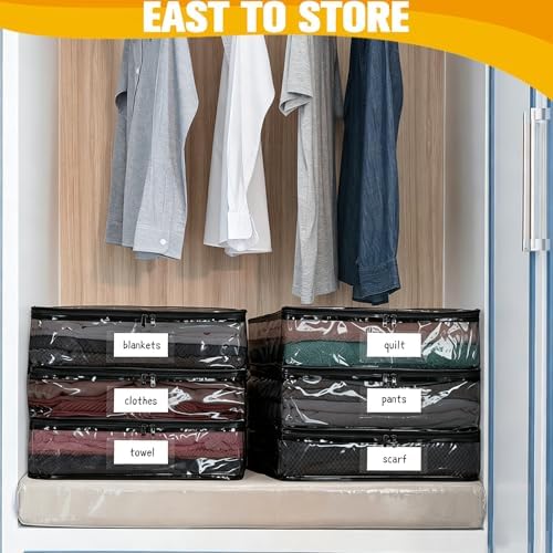 Plastic Storage Bags with Easy-Glide Zipper, Pack of 8, Durable Clear Vinyl Zippered Storage Bags for Clothes Sweaters Comforters Blankets Sheets Bedding (15 x 12 x 5 Inch, Transparent Black) - Image 3