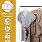 Techzoo 50 Pack New Premium Quality Velvet Hangers Ultra Thin Non Slip Adult Felt Space Saving Hangers for Closet Heavy Duty Coat Pants Jackets Dress Hangers 360° Swivel Hook Hold Upto 10lbs Rose Gold - Image 4