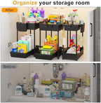Sevenblue 3-Pack 2-Tier Under Sink Organizers with Sliding Drawers - Image 3