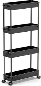 SPACEKEEPER Slim Rolling Storage Cart, 4 Tier Bathroom Cart Organizer,Black - Image 9