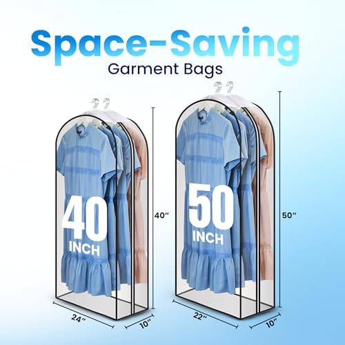 Handy Laundry Clear Garment Bags for Hanging Clothes, 50" Suit Bags, 1-Pack - Image 7