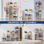 Mavivegue 9 Tiers Shoe Rack Tall Shoe Organizer Shoe Storage 50-55 Pairs Vertical Shoe Shelf Large Shoe Rack Organizer Stackable Shoe Racks for Entryway, Closet, Garage, Bedroom,Cloakroom - White - Image 3