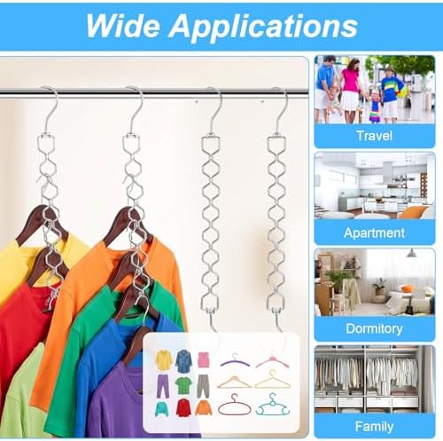 Space Saving Hangers 10Pcs 360 Rotating 8-Hole Diamond Rack - Image 5