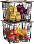 2 Pack Stackable Potato Onion Bins, Pantry Organizers and Storage by GGIU