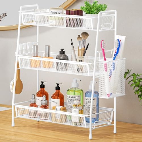 VITVITI 3 Tier Bathroom Organizer Countertop, Counter Storage Shelf, White by VITVITI