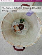 Wheat Laundry Hamper Large Canvas Fabric Storage Basket - Image 5