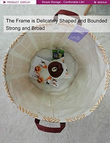 Wheat Laundry Hamper Large Canvas Fabric Storage Basket - Image 5