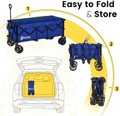 Sekey 300L Extended Collapsible Wagon, 660 lb Capacity, 48 in Long - Image 6