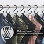 3 Inch Vinyl Coated S Hook,S Hooks for Hanging Plants ,10 Pack Non Slip Heavy Duty S Hooks ,Small Rubber Coated Steel Metal Black Closet S Hook for Hanging Jeans Plants Jewelry Pot Pan Cups Towels - Image 3