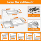 Under Sink Organizer, Bathroom Counter Organizer, 2 Packs 2-Tier Metal, Under Cabinet Storage, Makeup Storage, Adjustable Height & Slide-Out Drawer for Kitchen Bathroom, White - Image 3