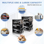 Clear Zippered Plastic Clothes Storage Bags, 6 Pack, Black | Clear Storage Bags with Zipper Plastic Storage Bags for Clothes Sweaters Blankets Sheets, Size: 18 x 15 x 9 Inch - Image 4