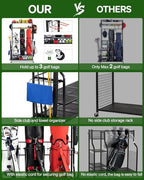 FHXZH Golf Bags Storage Garage Organizer - Stand for Single Golf Bags, Clubs, and Equipment Accessories with Wheels - Image 3