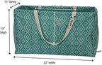 Household Essentials Rectangular Krush Container, All‑Purpose Utility Tote with Diamond Pattern, Teal - Image 3