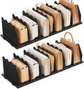 SPACEKEEPER Shelf Divider for Closet,2 Pcs Adjustable Purse Organizer,Black by SPACEKEEPER