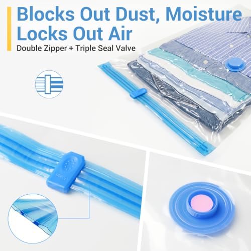 Fygrip 80% Space Saver Vacuum Storage Bags with Hand Pump, 10 Small | Plastic Packaging Bags, Vacuum Seal Bags for Clothing, Travel Lugggage, Blankets, Comforters - Image 3