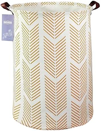 Wheat Laundry Hamper Large Canvas Fabric Storage Basket by INGHUA