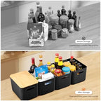 Ohmlove 4 Pack Storage Bins with Bamboo Lids,Stackable Box for Organization - Image 4