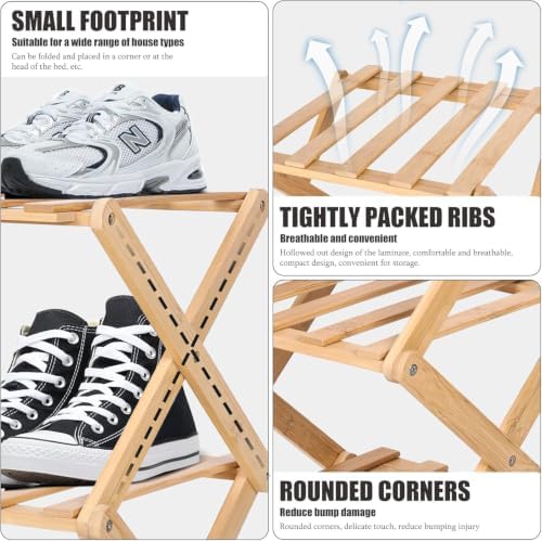 Vertical Shoe Rack Small, 4 Tier Portable Folding Shoe Storage Rack, Without Installation Free Standing Shoe Rack for Corridors, Bedrooms Living Room Corner and Small Spaces (4 Tier) - Image 5