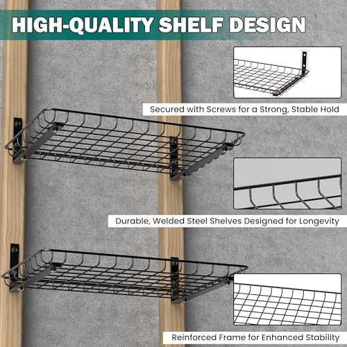 EVERHANGER Garage Wall Shelves 12x18 Inch, Wall Mounted Storage Shelf - Image 5