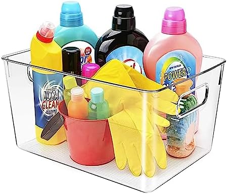 Clear Plastic Storage Bins, Perfect for Kitchen Organization or Pantry Organization and Storage, Laundry Room, Fridge, Freezer Organizer Plastic Storage Containers for Organizing, Cabinet Organizers - Image 6