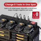 53" Power Tool Organizer Wall Mount with Power Strip, 4 Layers - Image 2