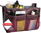 Vercord Purse Organizer Insert for Handbags Bag Organizers Inside Tote Pocketbook Women Nurse Nylon 13 Pockets Burgundy Large by Vercord