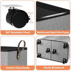 SpaceTrove Rolling Laundry Basket with Wheels, Laundry Hamper, 155L, Grey - Image 5