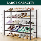Smiry Bamboo Shoe Rack, 16 Vertical Slats, 4 Tier - 33.7" Wide, Brown - Image 2