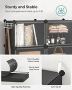 SONGMICS Shoe Rack, 6-Tier with Doors, 24-Pair Storage Cabinet | Shoe Organizer, Steel Frame, Plastic Panel, Bedroom, Entryway, Ink Black and Transparent, DAMION Collection ULPC033B01 - Image 5