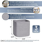 NaturalCozy Storage Cubes 11 Inch Cotton Rope Woven Baskets for Organizing, 3-Pack | Cube Storage Bin | Square Storage Baskets for Shelves Organizer, Classroom, Kids Toy Bins, Closet, Baby Nursery - Image 2