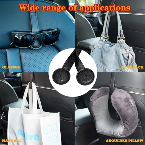 2 Pack Cowboy Hat Hanger for Car, Magnetic Hat Holder for Truck, Jeep, SUV, Headrest Hook Organizer for Caps, Keys, Sunglasses, Bags (Black) (2) - Image 4
