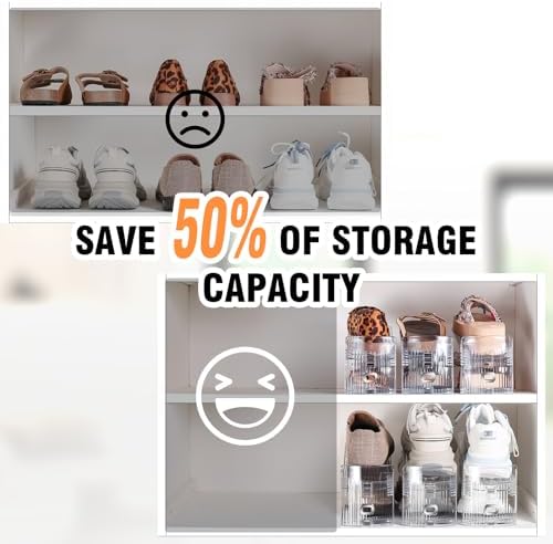 TOPNEW 20 Pack Shoe Slots Organizer Shoe Stacker Space Saver 50% (Clear) - Image 6