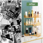 Corner Bathroom Counter Organizer Bathroom Countertop Shelf Makeup Organizer for Vanity Perfume Tray for Corner Storage (3 Tiers, Gold) - Image 4