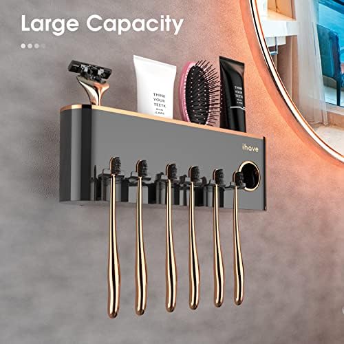 iHave Toothbrush Holders for Bathrooms Wall Mounted with Dispenser & 3 Cups - Image 2