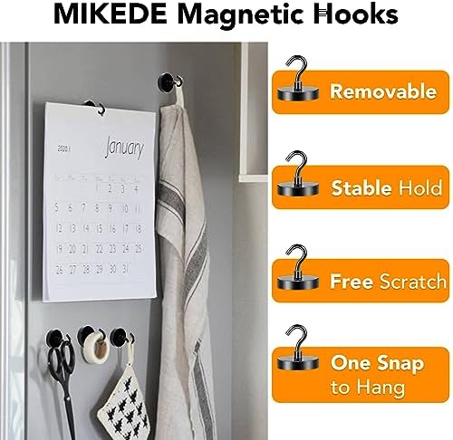 MIKEDE Magnetic Hooks Heavy Duty 170LB+ Strong Black Magnets Hook - Image 4