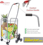dbest Products Stair Climber Cruiser Cart Sport, Foldable Grocery Cart on Wheels,Multi-Use Collapsible Folding Laundry Basket with Wheels - Image 2